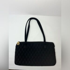 Vera Bradley Classic Black Quilted Shoulder Bag Purse Pockets‎ Fabric Handbag